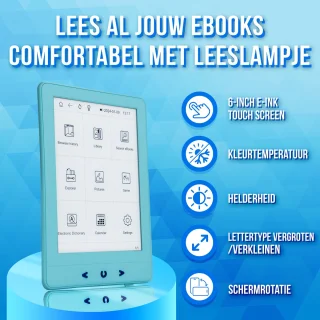 Silvergear eReader 6 inch Blauw 4GB