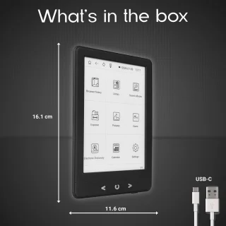 Silvergear eReader 6 Inch Zwart 4GB