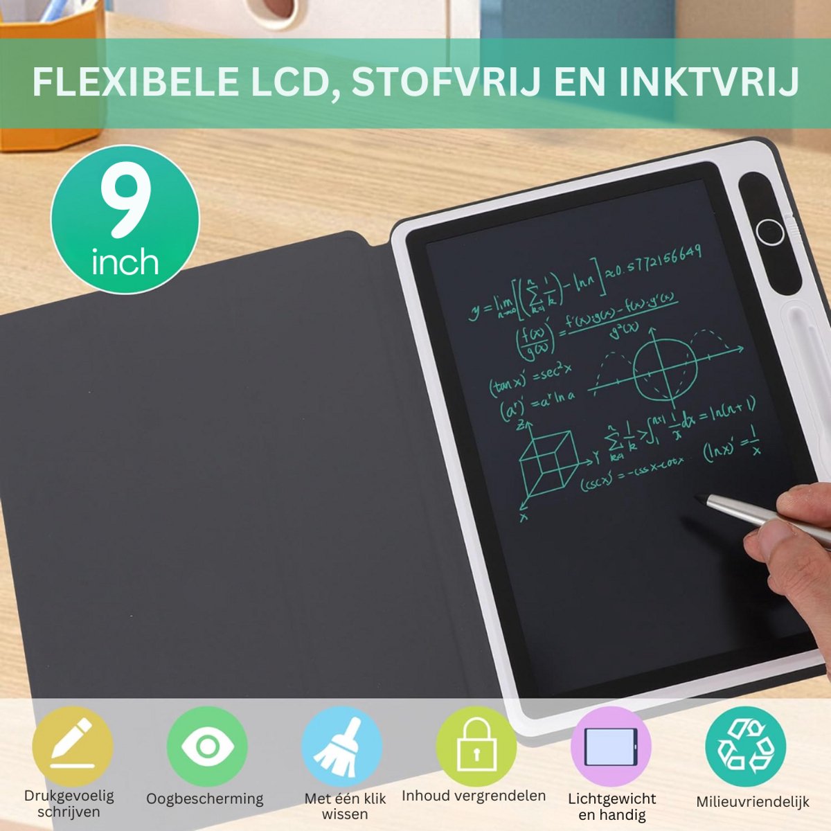 Zavira digitaal notitieblok e-rader zwart lederen hoes