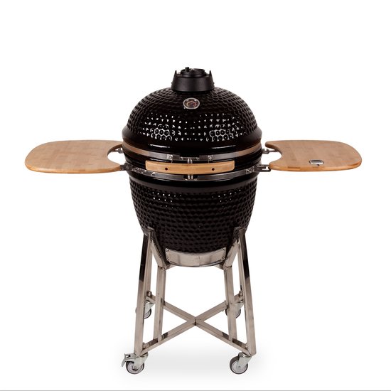 Patton Kamado Grill Houtskoolbarbecue - 21" - Grilloppervlak Ø 47 cm - Met Smart Thermometer - Zwart