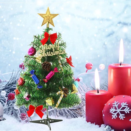 Mini kerstboom, LE&D 30 cm mini kerstboom met, Mini kerstboom voor op