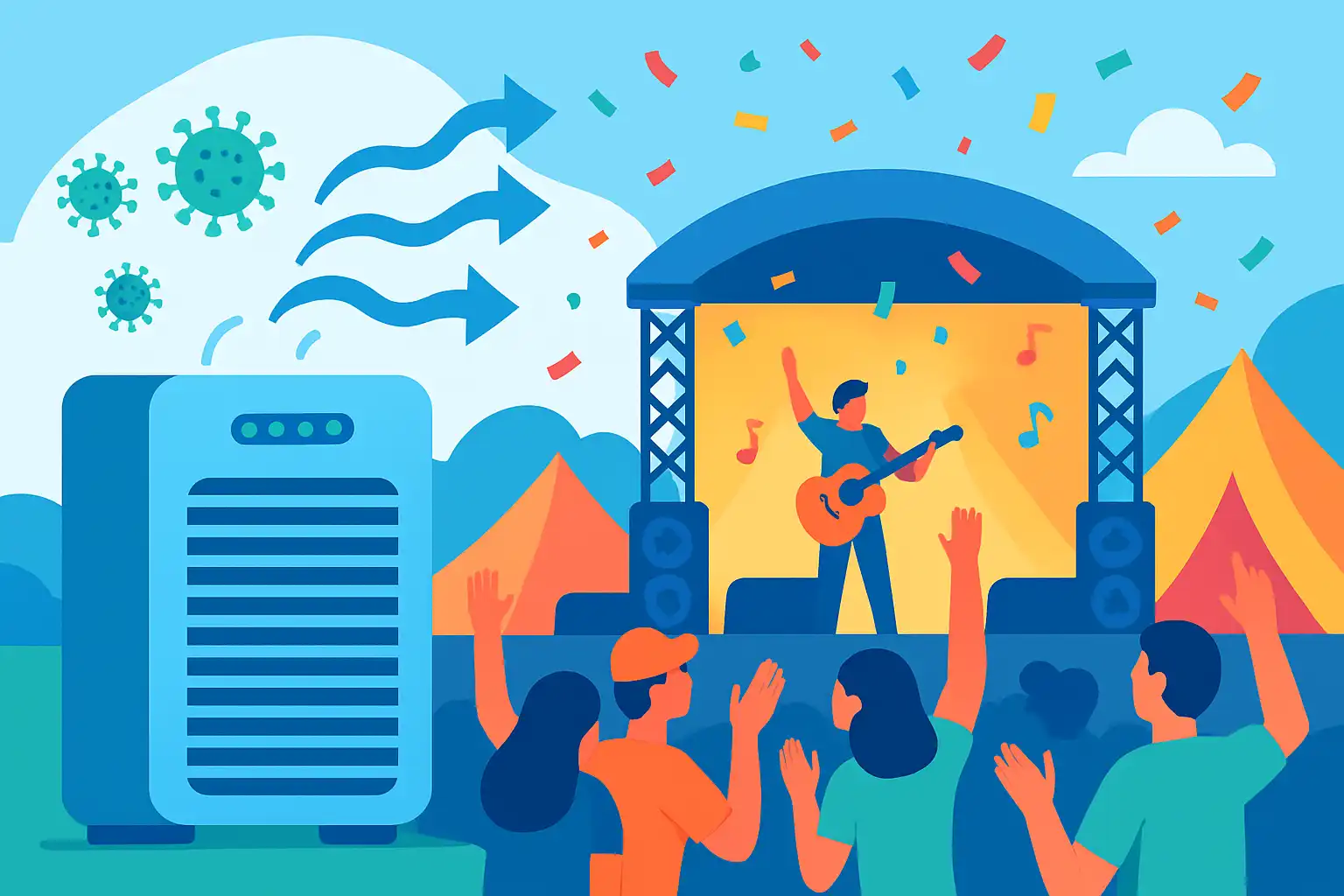 Kun je luchtreinigers inzetten op festivals en evenementen? praktische tips voor organisatoren en bezoekers