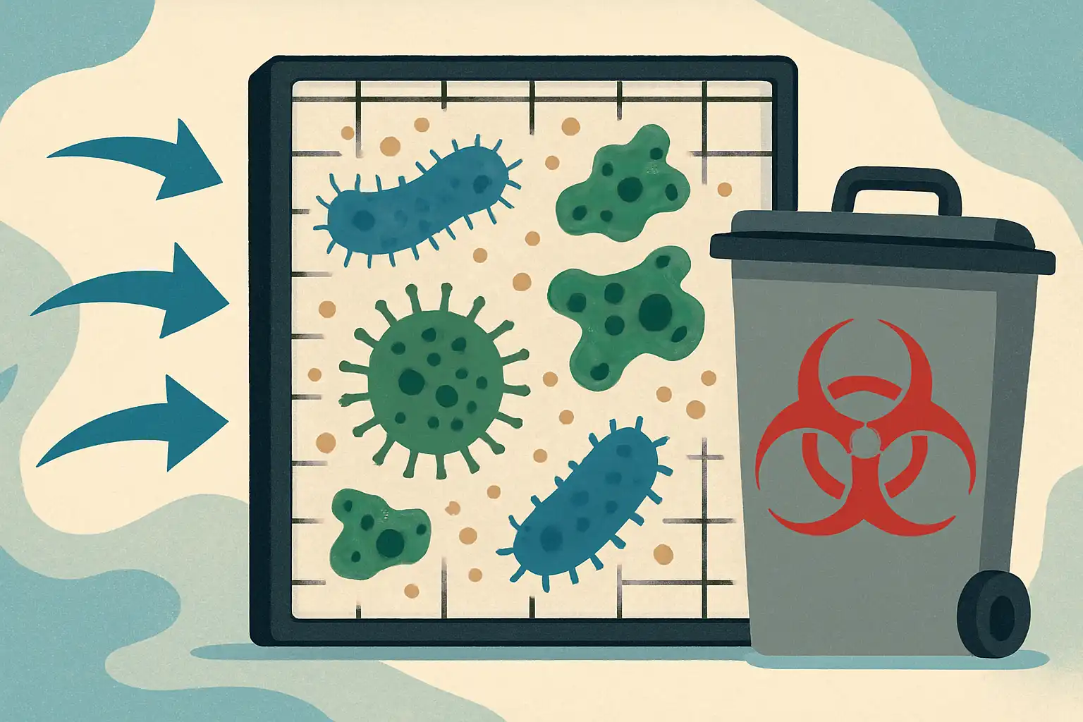 Wat gebeurt er in je gebruikte luchtreinigerfilter: is het een bron van bacteriën en hoe gooi je 'm veilig weg?