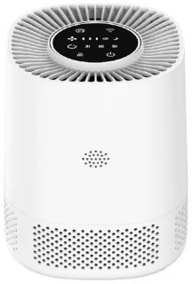 Luchtreiniger – air purifier – vervangbaar H13 HEPA filter en koolstof filter – 102m3/u – indicatie luchtkwaliteit – tegen stof, allergie, dierenharen, huisstofmijt en kooklucht – 3 snelheden, slaapstand en automatische stand – slimme luchtzuiveraar