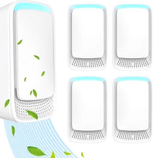 Plug-in luchtreiniger - Negatieve ionentechnologie, stille werking voor thuisgebruik, negatieve ionenluchtreiniger voor slaapkamer, kantoor, dierenkamer, badkamer, wit - 4-pack