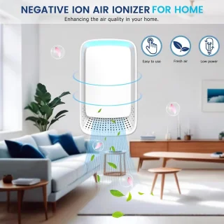 Plug-in luchtreiniger - Negatieve ionentechnologie, stille werking voor thuisgebruik, negatieve ionenluchtreiniger voor slaapkamer, kantoor, dierenkamer, badkamer, wit - 4-pack