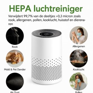Luchtreiniger – HEPA H11 Filter – Ionisator – Aromatherapie – Stil 25dB – 4 Snelheden – 360° Inlaat – Timer – Verwijdert 99,9% Stof, Geur, Allergenen, Rook, Huisdierhaar – Slimme Sensor – Voor Slaapkamer/Woonkamer review