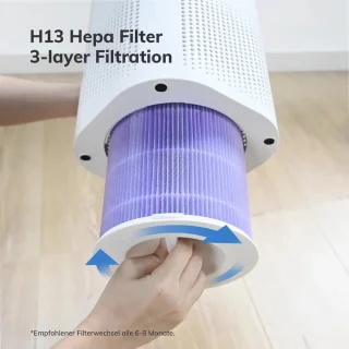 CYRO - HEPA Filter - Luchtreiniger - Luchtreiniger met Hepa filter - Luchtbevochtiger - Voor Huisallergieën - Huisdierenhaar - Rooklucht in verblijfsruimte - 2 in 1 HEPA filter - Wit