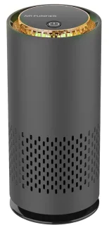 Luchtreiniger / Air purifier - Hoge Efficiëntie, HEPA-filter, Stille Werking + Extra Aromapad - Auto/Huishouden/Kantoor - zuivert de lucht, helpt tegen hooikoorts, stof, allergie - Oplaadbaar - 150 m³/h - ZWART -klein/small