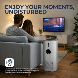 Wat vinden we goed aan de Amolass - Luchtreiniger - Luchtbevochtiger - Luchtzuiveraar - Met HEPA-Filter + Koolstoffilter - Tegen Huisstofmijt en Geur