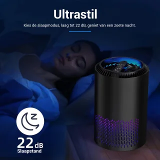 Luchtreiniger - Air purifier - HEPA H13-filter - Voor thuis en slaapkamer - 3-staps filtratie - Aromatherapie - Perfect voor allergieën, stof en geuren