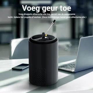 Luchtreiniger - Air purifier - HEPA H13-filter - Voor thuis en slaapkamer - 3-staps filtratie - Aromatherapie - Perfect voor allergieën, stof en geuren
