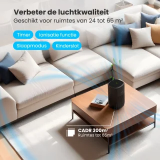 Auronic Fresh Pro Luchtreiniger HEPA 13 Zwart