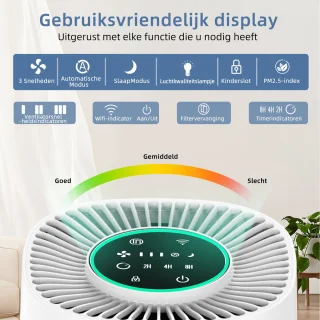 Compact Smart Luchtreiniger Zwart