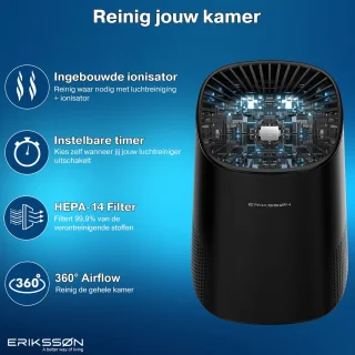 Erikssøn Air Purifier Elite Zwart 240 m3/u
