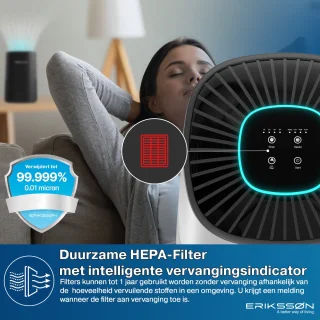 Erikssøn Elite Luchtreiniger Wit HEPA-14
