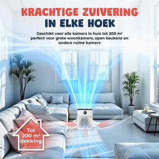 JC Pets Luchtreiniger HEPA 13 Filter 100 m² Air Purifier