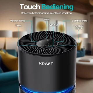 KRAFT Luchtreiniger HEPA 13 Zwart
