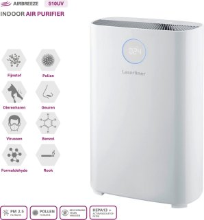 De Laserliner AirBreeze 510UV LS085.510A Luchtreiniger in één oogopslag
