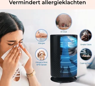 Mini Air Purifier Zwart - Luchtreiniger met HEPA Filter