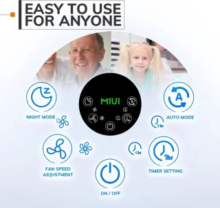 MIUI® Luchtreiniger en Luchtbevochtiger 2-in-1 met HEPA Filter