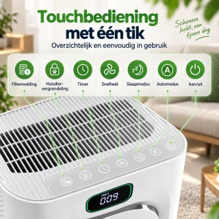 Mupoo luchtreiniger met H13 HEPA-filter