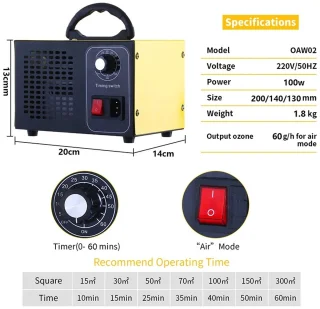 PolderGoods Ozongenerator 220V 60g Geel