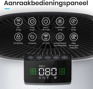 Pro Breeze Luchtreiniger 5-in-1 UV + HEPA Wit
