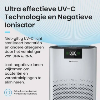 Pro Breeze Luchtreiniger 5-in-1 UV + HEPA Wit