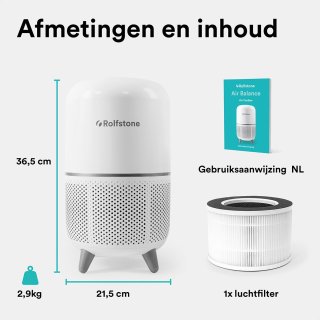 Rolfstone Air Balance Luchtreiniger met HEPA 13 en koolstoffilter