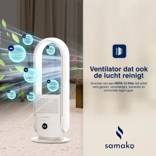 Samako 3-in-1 Luchtreiniger Ventilator Verwarming 2000W