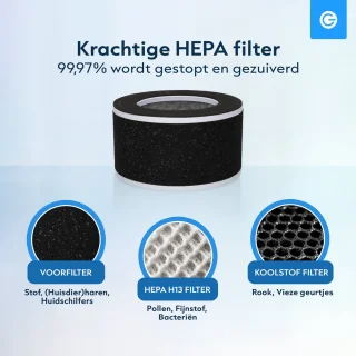 Silvergear Luchtreiniger Hot & Cold 3-1 met HEPA 13 Filter Wit