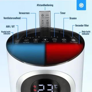 Silvergear Luchtreiniger Hot & Cold 3-1 met HEPA 13 Filter Wit