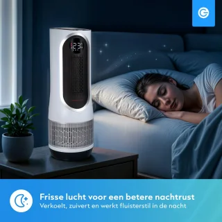 Silvergear Luchtreiniger Hot & Cold 3-1 met HEPA 13 Filter Wit