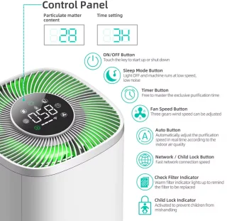 Smart Air Purifier DN-905 Luchtreiniger Wit