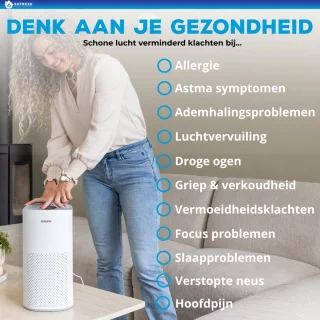 Sofresh luchtreiniger 30 m² met app en 3 HEPA-filters