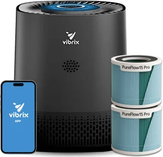 Vibrix PureFlow15 Pro luchtreiniger met extra filter en APP