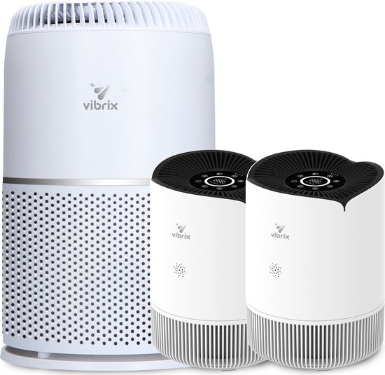 Complete luchtzuivering voor huis en slaapkamer: Vibrix PureFlow30 Set B