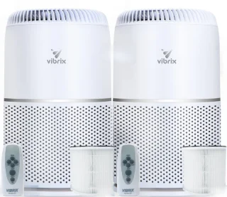Vibrix Vortex20 Luchtreiniger Set - 2 Stuks met Afstandsbediening