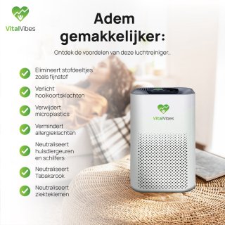 Wat vinden we goed aan de VitalVibes Luchtreiniger Pro