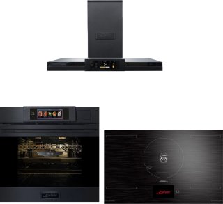 De Inbouwoven - KAISER - EH 6341 - XXL Multi 37, multifunctionele - elektrische - stoomoven met stoomreiniging - 60 cm + KCT 9140 FI inductiekookplaat - 90 cm + AT 9342 – Afzuigkap 90 cm, TFT-display, 1100 m³/h in één oogopslag