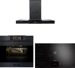 Inbouwoven - KAISER - EH 6341 - XXL Multi 37, multifunctionele - elektrische - stoomoven met stoomreiniging - 60 cm + KCT 9140 FI inductiekookplaat - 90 cm + AT 9342 – Afzuigkap 90 cm, TFT-display, 1100 m³/h