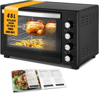 MMP® Heteluchtoven - Oven - Airfryer Oven - 45 Liter - 2000 Watt - Zwart - 56cm x 41cm x 35cm