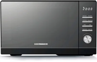 Heinner HMW-MD25DMRBK Vrijstaand Magnetron 25L – 800 W – 5 Vermogensniveaus – 8 Automatische Programma’s – Ontdooifunctie – Timer – Spiegelglas – Zwart