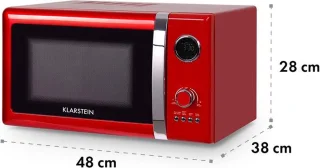 Klarstein Fine Dinesty 2in1-magnetron Retro 23L 1000W 12 programma's rood