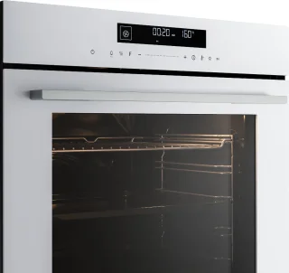Klarstein Velaire inbouwoven - 74 l elektrische oven, 13 standen, touchbediening, energieklasse A+, geëmailleerde binnenkant, driedubbele beglazing, geïntegreerde enkele oven, 60 cm, mat en glazen design, wit