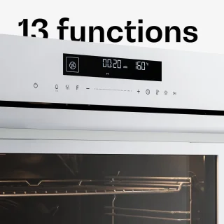 Klarstein Velaire inbouwoven - 74 l elektrische oven, 13 standen, touchbediening, energieklasse A+, geëmailleerde binnenkant, driedubbele beglazing, geïntegreerde enkele oven, 60 cm, mat en glazen design, wit