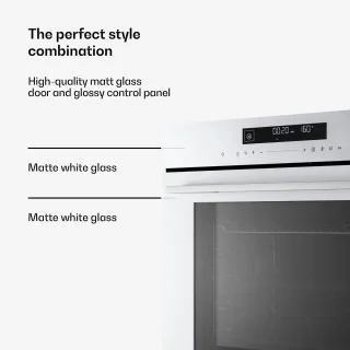 Klarstein Velaire inbouwoven - 74 l elektrische oven, 13 standen, touchbediening, energieklasse A+, geëmailleerde binnenkant, driedubbele beglazing, geïntegreerde enkele oven, 60 cm, mat en glazen design, wit