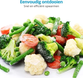 Magnetron 20 liter - 700 Watt, Houtlook, Spiegeldeur, 5 Vermogensstanden en Ontdooifunctie