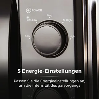 Magnetron met 5 Kracht Niveaus, 20 Liter Capaciteit en 35 Minuten Timer - 700 Watts, Zwart